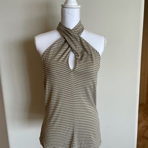 Cache Tan Stripe Halter